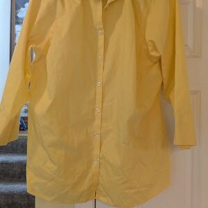 Yellow button down oxford style blouse